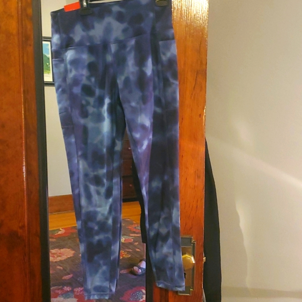 Blue camo workout leggings